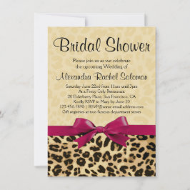 Leopard Print Hot Pink Bridal Shower Uitnodiging