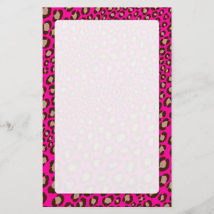 Leopard Print/hot roze/DIY achtergrondkleur Briefpapier