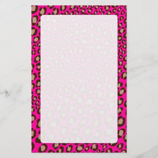 Leopard Print/hot roze/DIY achtergrondkleur Briefpapier (Voorkant)