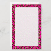Leopard Print/hot roze/DIY achtergrondkleur Briefpapier (Voorkant / Achterkant)