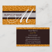Leopard Print Huid en Monogram 2 Visitekaartje (Voorkant / Achterkant)