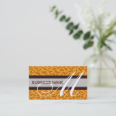 Leopard Print Huid en Monogram 2 Visitekaartje (Staand voorkant)