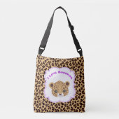 Leopard Print 'I Love Shopping' Crossbody Tas (Voorkant)