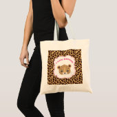 Leopard Print 'I Love Shopping' Tote Bag (Voorkant (product))
