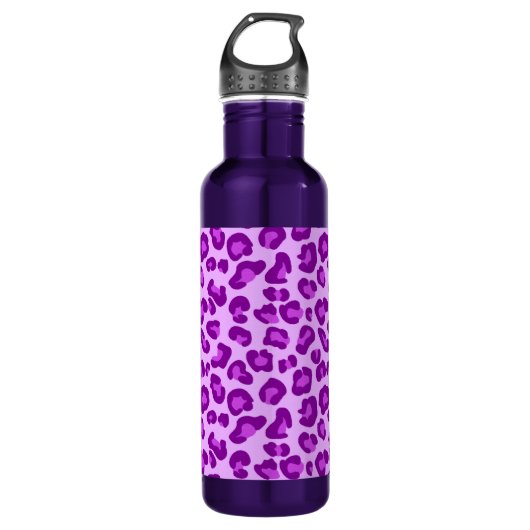 Leopard Print in Deep Paars en Lavender Waterfles (Voorkant)