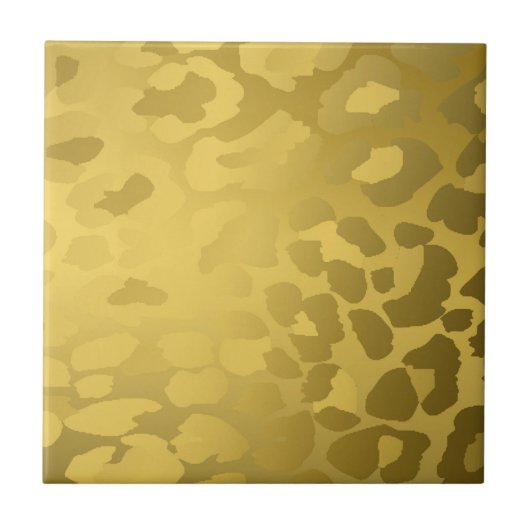 Leopard Print in Gold Tegeltje (Voorkant)