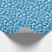 Leopard Print in Light Chambray tot Dark Denim Blu Cadeaupapier (Hoek)