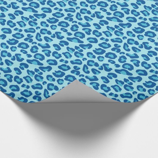 Leopard Print in Light Chambray tot Dark Denim Blu Cadeaupapier (Hoek)