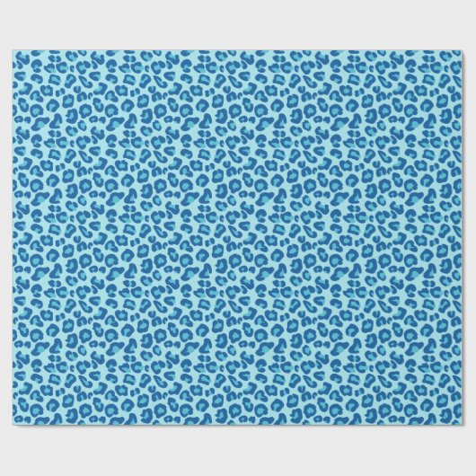 Leopard Print in Light Chambray tot Dark Denim Blu Cadeaupapier (Vlak)