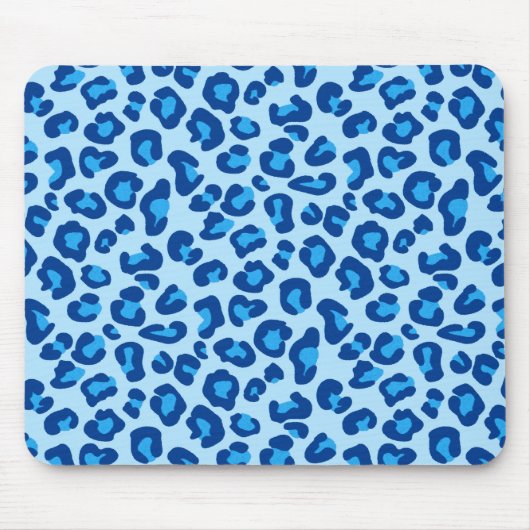 Leopard Print in Light Chambray tot Dark Denim Blu Muismat (Voorkant)