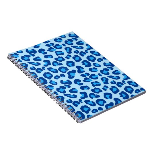 Leopard Print in Light Chambray tot Dark Denim Blu Notitieboek (Rechterzijde)