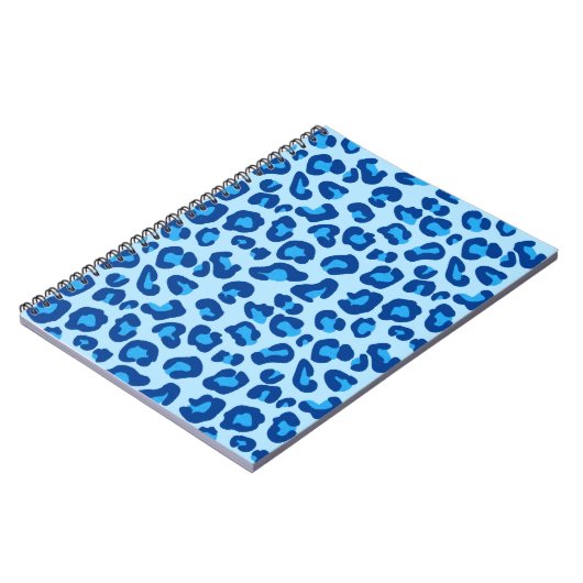 Leopard Print in Light Chambray tot Dark Denim Blu Notitieboek (Linkerzijde)