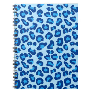 Leopard Print in Light Chambray tot Dark Denim Blu Notitieboek