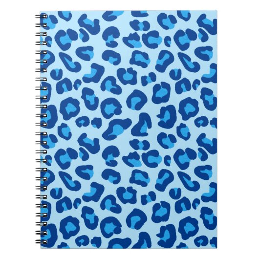 Leopard Print in Light Chambray tot Dark Denim Blu Notitieboek (Voorkant)