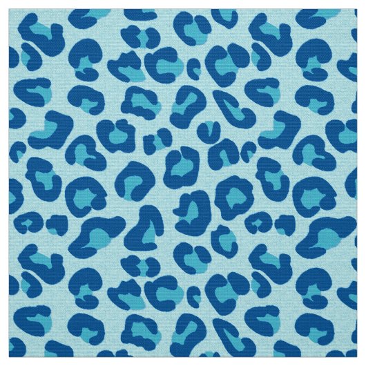 Leopard Print in Light Chambray tot Dark Denim Blu Stof (Swatch)