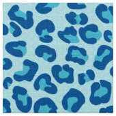 Leopard Print in Light Chambray tot Dark Denim Blu Stof (Close Up)