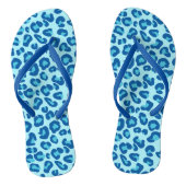 Leopard Print in Light Chambray tot Dark Denim Blu Teenslippers (Voetbed)
