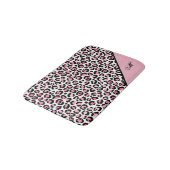 Leopard Print in roze wit en zwart met monogram Badmat (Gekanteld)