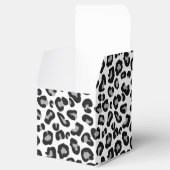 Leopard Print in zwart-wit met grijs Bedankdoosjes (Geopend)