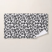 Leopard Print in zwart-wit met grijs / grijs Bad Handdoek (Handdoek)