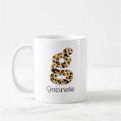 Leopard Print Initiaal g Onderkast en Naam Koffiemok (Links)