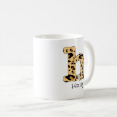 Leopard Print Initiaal h Onderkast en Naam Koffiemok (Voorkant rechts)