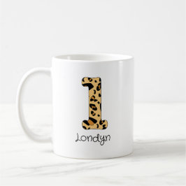 Leopard Print Initiaal l Onderkast en Naam Koffiemok