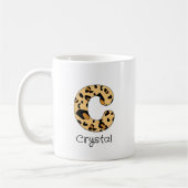 Leopard Print Initiaal Onderkast c en Naam Koffiemok (Links)