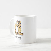 Leopard Print Initiaal Onderkast d en Naam Koffiemok (Voorkant links)