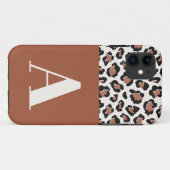 Leopard print initiaal typografie modern terracott Case-Mate iPhone case (Achterkant (horizontaal))