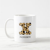 Leopard Print Initiaal x Onderkast en Naam Koffiemok (Links)