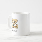 Leopard Print Initiaal z Onderkast en Naam Koffiemok (Voorkant links)