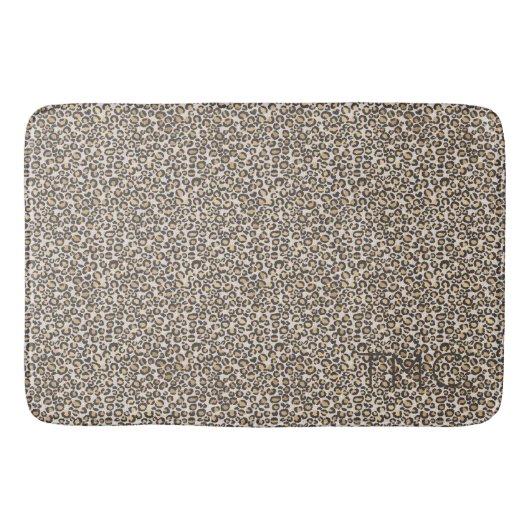 Leopard Print INITIALEN Neutrals Chic Animal Fun Badmat (Voorkant)