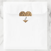 Leopard Print J monogram initiaal koopwaar Hart Sticker (Tas)