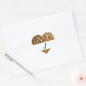 Leopard Print J monogram initiaal koopwaar Hart Sticker (Envelop)