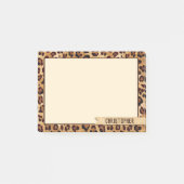 Leopard Print Jouw naam toevoegen rand Post-it® Notes (Voorkant)