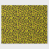 Leopard Print Jubileum Gift Geel Naadloos Cadeaupapier (Vlak)
