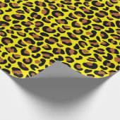 Leopard Print Jubileum Gift Geel Naadloos Cadeaupapier (Hoek)