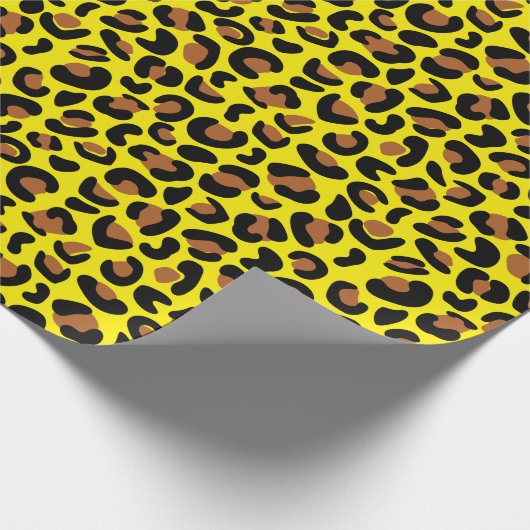 Leopard Print Jubileum Gift Geel Naadloos Cadeaupapier (Hoek)