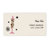 Leopard Print Jurk Formulier Verzendlabels Etiket (Voorkant)