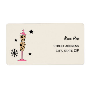 Leopard Print Jurk Formulier Verzendlabels Etiket