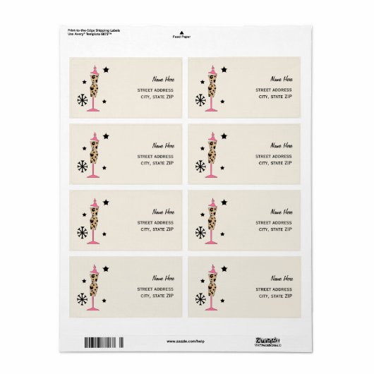 Leopard Print Jurk Formulier Verzendlabels Etiket (Full Sheet)