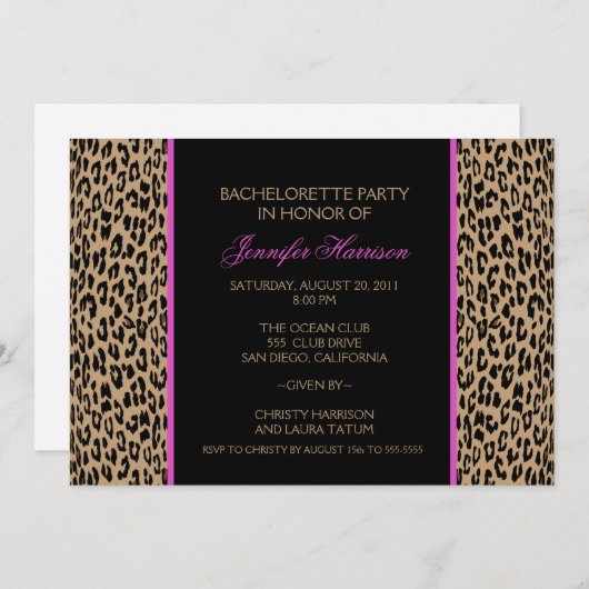 Leopard Print Kaart (Voorkant / Achterkant)