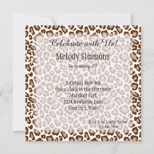 Leopard Print Kaart (Achterkant)