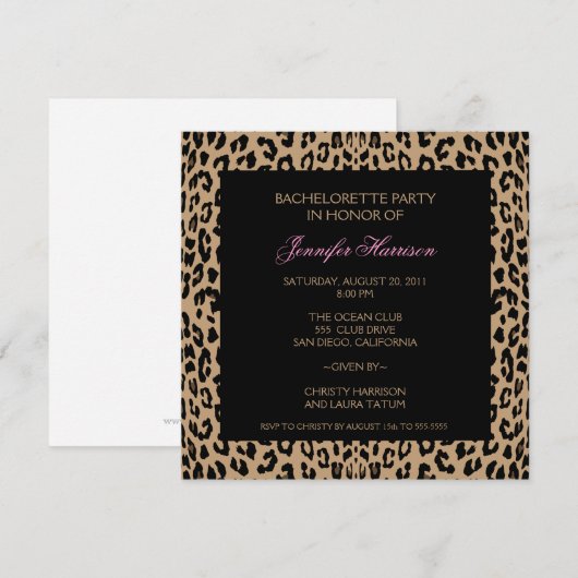 Leopard Print Kaart (Voorkant / Achterkant)