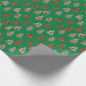 Leopard Print kerstbomen groen Cadeaupapier (Hoek)