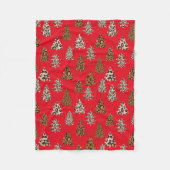 Leopard Print kerstbomen Red Fleece Deken (Voorkant)