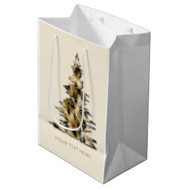 Leopard Print Kerstboom Gift Bag Medium Cadeauzakje