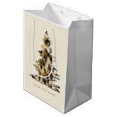  Leopard Print Kerstboom Gift Bag Medium Cadeauzakje (Achterkant Gekanteld)