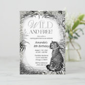 Leopard Print Kinderverjaardag Kaart (Staand voorkant)